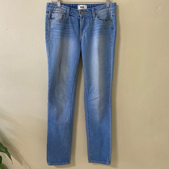 Paige Jeans womens Size 27 Jimmy Jimmy Skinny Light Wash Cotton Denim distressed - Picture 1 of 11